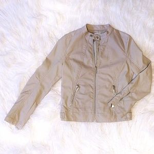 Calvin Klein nude faux leather jacket